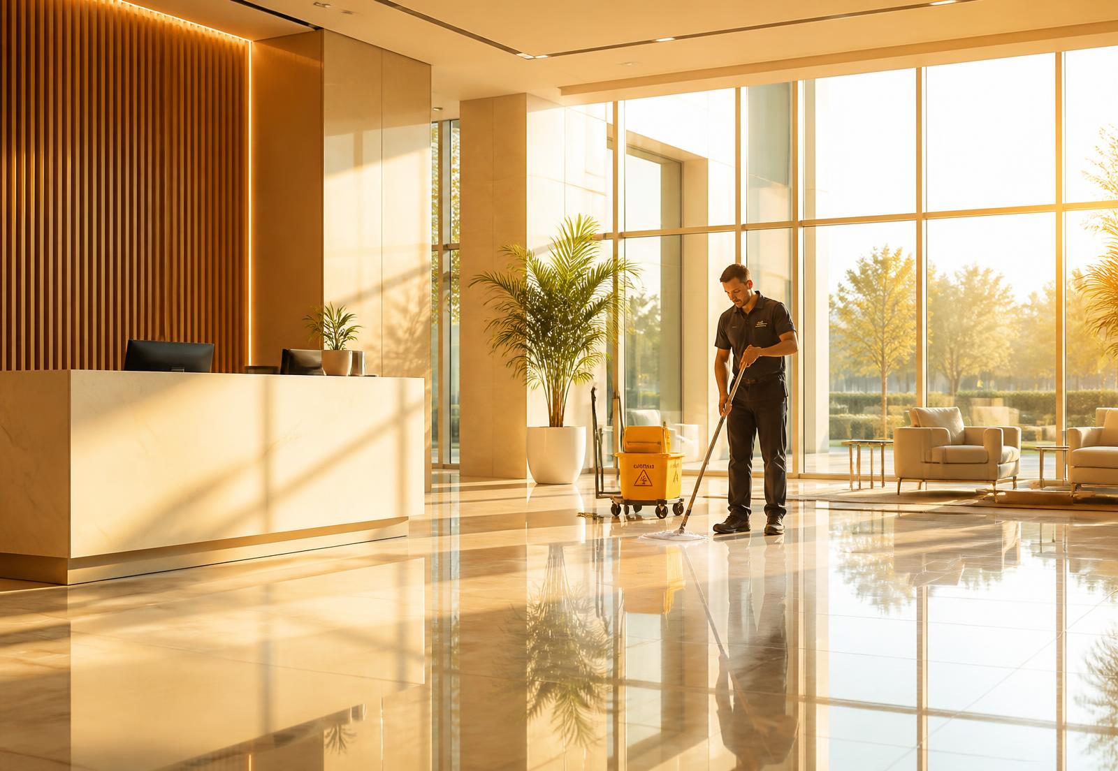 Bright, professionally maintained commercial interior served by Hunni Bee Clean Solutions.